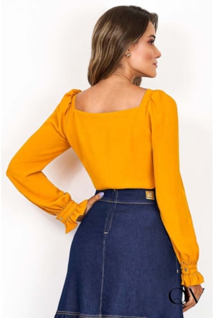 BLUSA CREPE PREMIUM MOSTARDA - VIA TOLENTINO