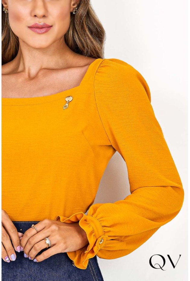 BLUSA CREPE PREMIUM MOSTARDA - VIA TOLENTINO BLUSA CREPE PREMIUM MOSTARDA - VIA TOLENTINO