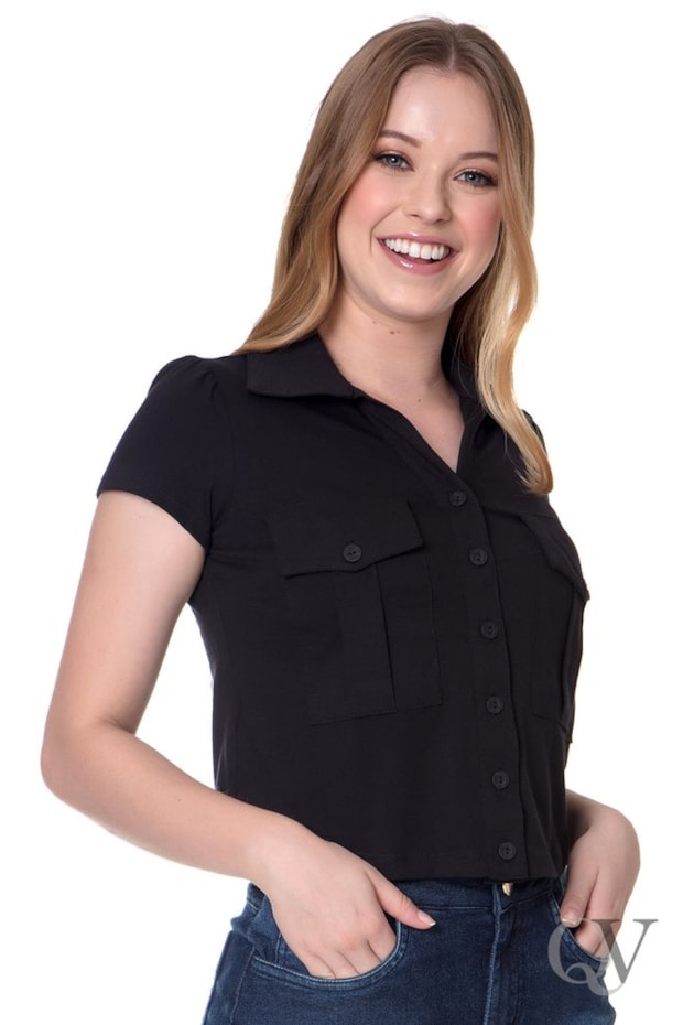 BLUSA CROPPED BOLSO CARGO PRETO - HAPUK BLUSA CROPPED BOLSO CARGO PRETO - HAPUK