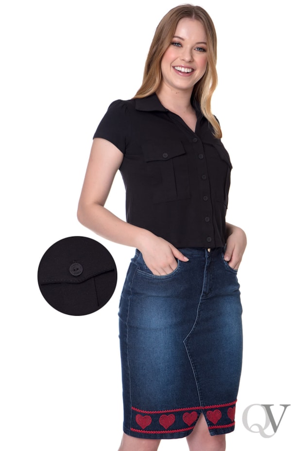 BLUSA CROPPED BOLSO CARGO PRETO - HAPUK BLUSA CROPPED BOLSO CARGO PRETO - HAPUK