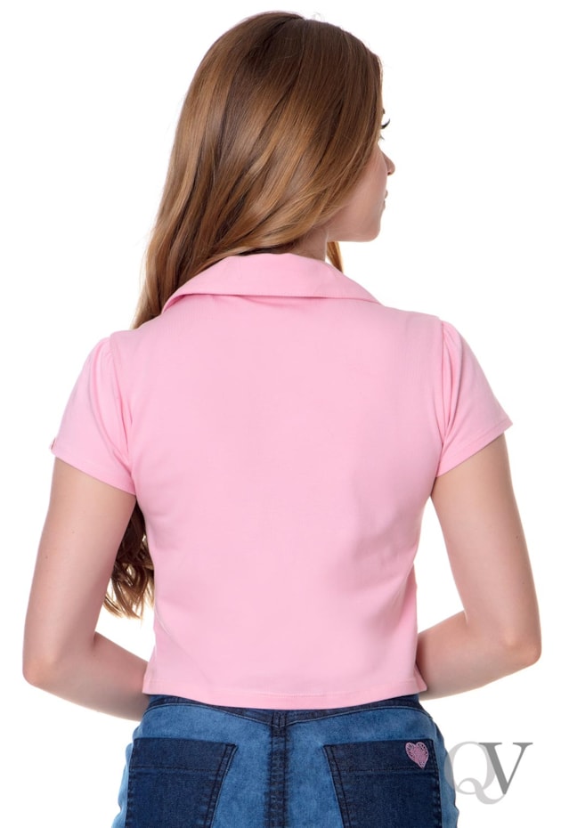 BLUSA CROPPED BOLSO CARGO ROSA - HAPUK