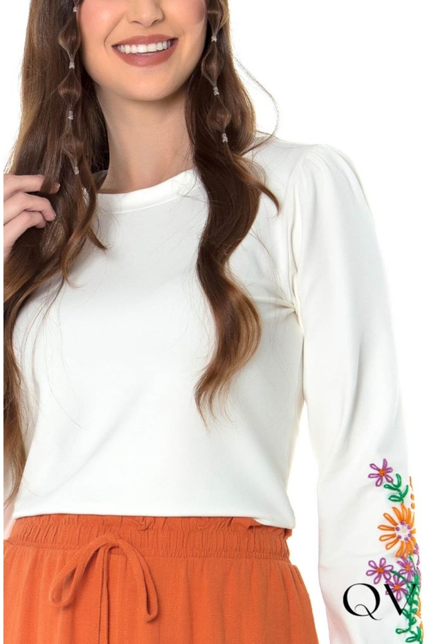 BLUSA CROPPED BORDADO OFF WHITE - HAPUK BLUSA CROPPED BORDADO OFF WHITE - HAPUK