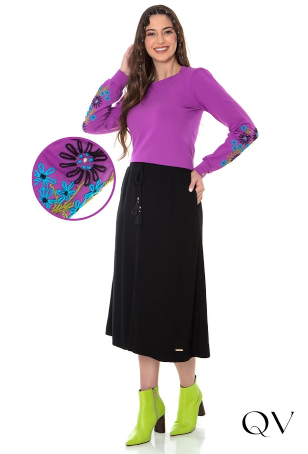 BLUSA CROPPED BORDADO ROXO - HAPUK BLUSA CROPPED BORDADO ROXO - HAPUK