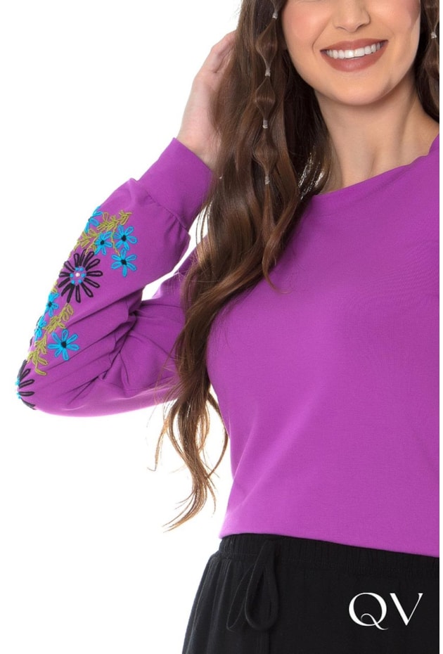 BLUSA CROPPED BORDADO ROXO - HAPUK BLUSA CROPPED BORDADO ROXO - HAPUK