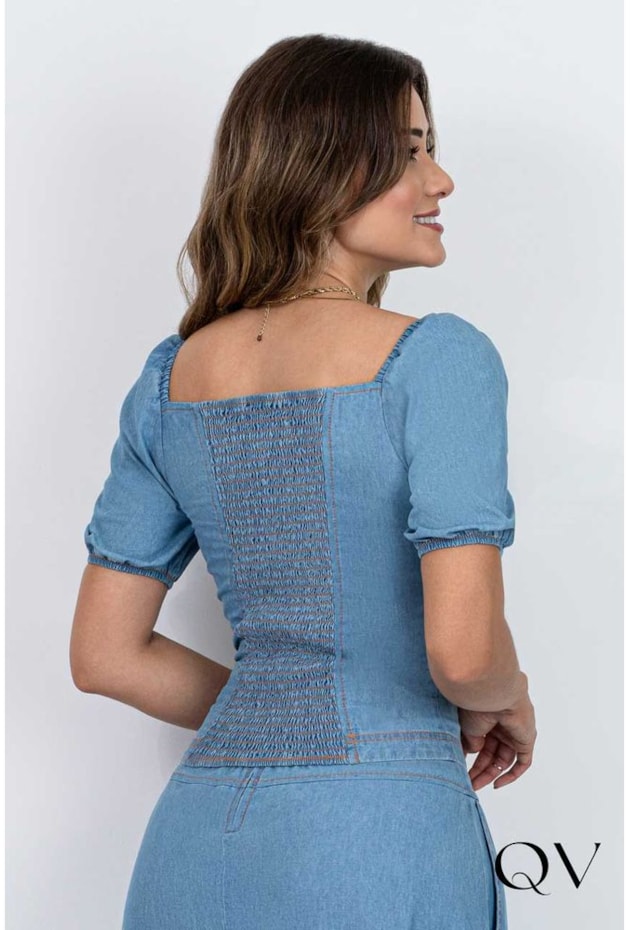 BLUSA CROPPED LASTÉX E BORDADO - VIA TOLENTINO BLUSA CROPPED LASTÉX E BORDADO - VIA TOLENTINO