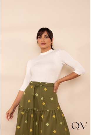 BLUSA DE LINHO MEIA GOLA CRU - LEKAZIS