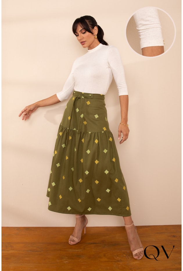 BLUSA DE LINHO MEIA GOLA CRU - LEKAZIS