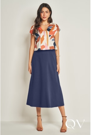 BLUSA DE MANGA CURTA EM PLANO VISCOLINHO BEGE - DOCE TRAMA