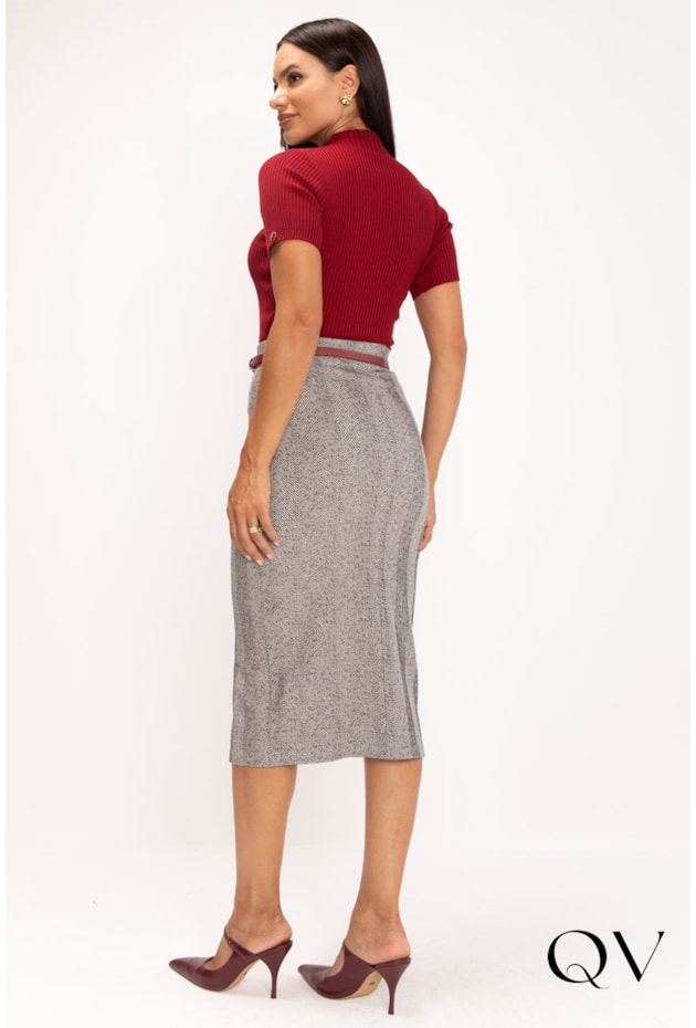 BLUSA DE TRICOT GOLA ALTA CHERRY - LEKAZIS BLUSA DE TRICOT GOLA ALTA CHERRY - LEKAZIS