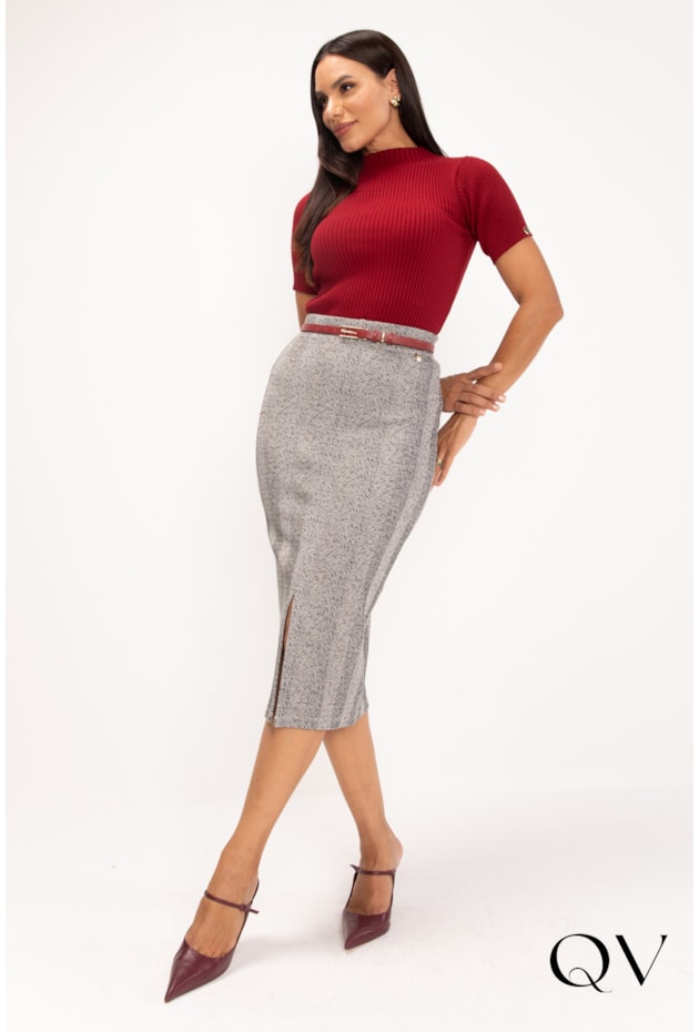 BLUSA DE TRICOT GOLA ALTA CHERRY - LEKAZIS BLUSA DE TRICOT GOLA ALTA CHERRY - LEKAZIS