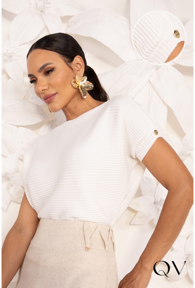 BLUSA DE TRICOT TEXTURIZADA OFF WHITE - LEKAZIS BLUSA DE TRICOT TEXTURIZADA OFF WHITE - LEKAZIS