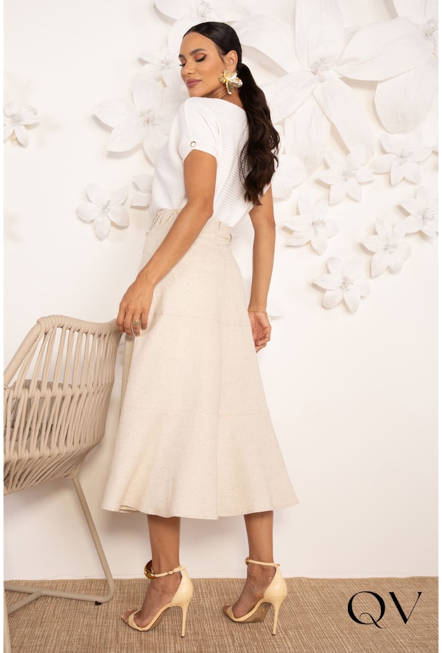 BLUSA DE TRICOT TEXTURIZADA OFF WHITE - LEKAZIS BLUSA DE TRICOT TEXTURIZADA OFF WHITE - LEKAZIS