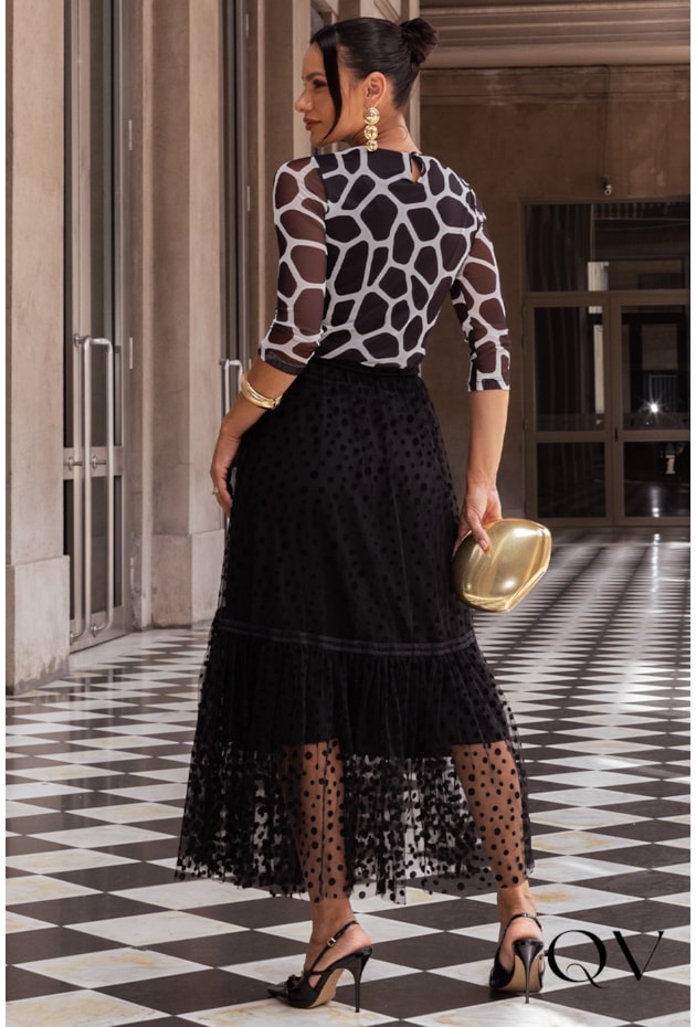 BLUSA DECOTE REDONDO ANIMAL PRINT - JANY PIM BLUSA DECOTE REDONDO ANIMAL PRINT - JANY PIM