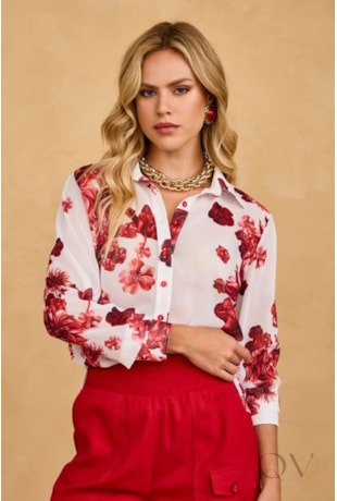 BLUSA EM CHIFFON ESTAMPADA OFF - ARTSY