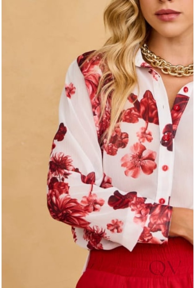 BLUSA EM CHIFFON ESTAMPADA OFF - ARTSY