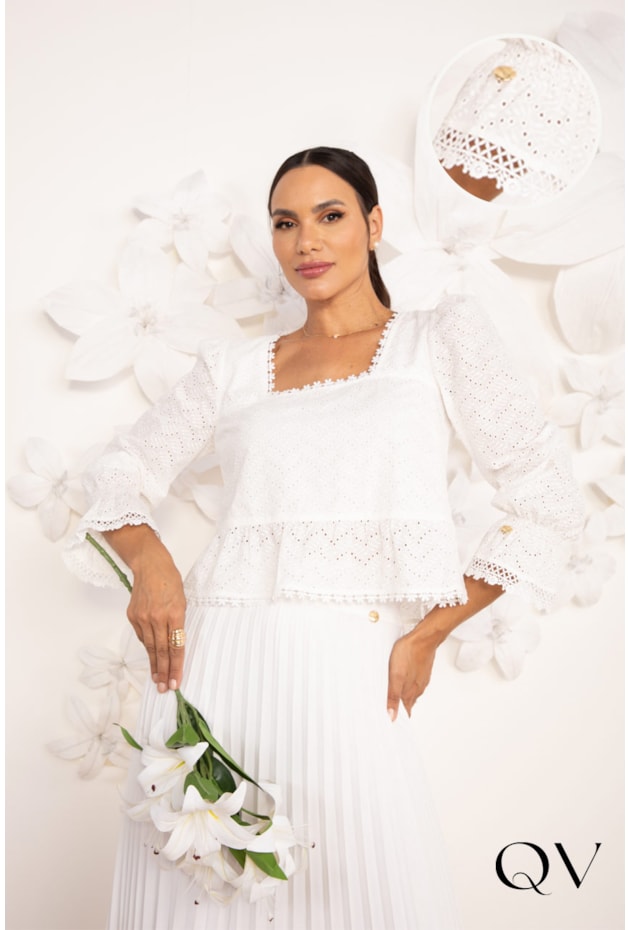 BLUSA EM LAISE OFF WHITE - LEKAZIS BLUSA EM LAISE OFF WHITE - LEKAZIS