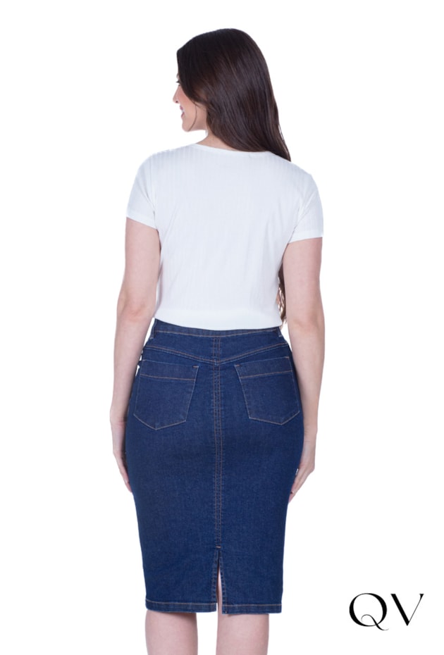 BLUSA EM MALHA CANELADA BASIC OFF - HAPUK