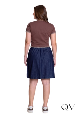 BLUSA EM MALHA COM BOLSO FUNCIONAL MARROM - HAPUK