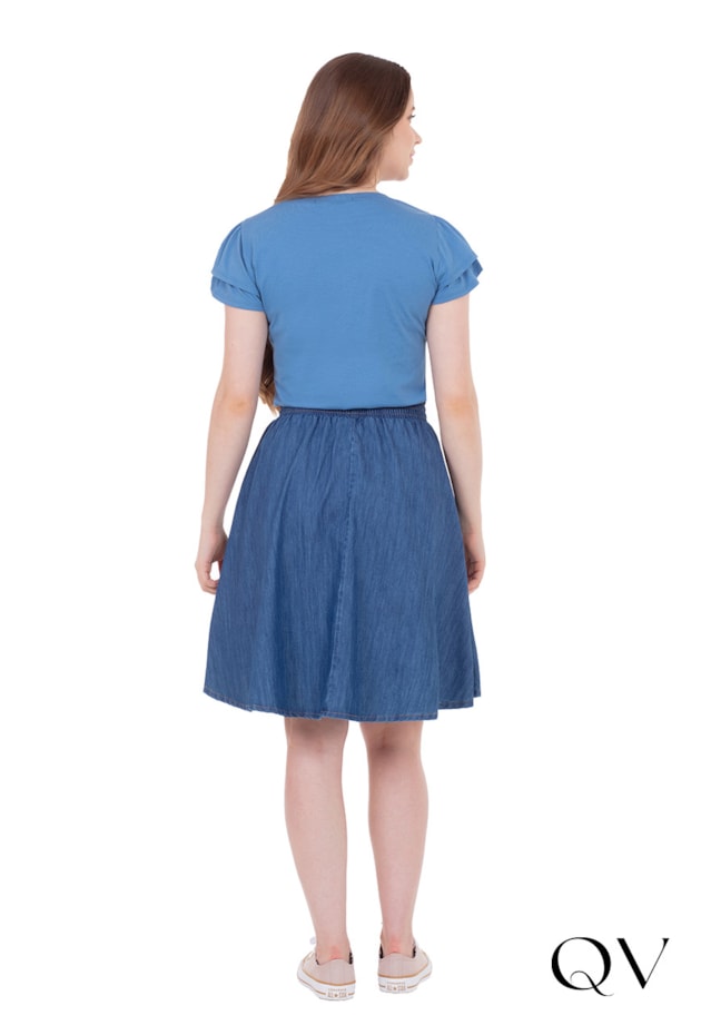 BLUSA EM MALHA COM BORDADO MANUAL AZUL - HAPUK BLUSA EM MALHA COM BORDADO MANUAL AZUL - HAPUK