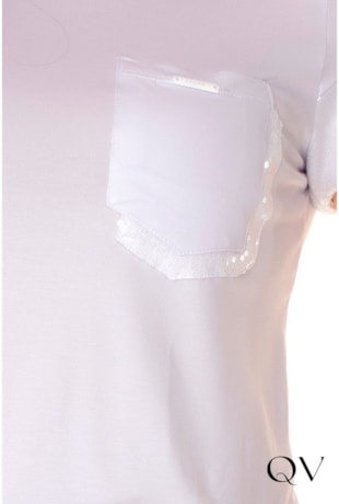 BLUSA EM MALHA COM PAETÊ BRANCA - HAPUK