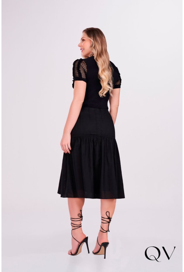 BLUSA EM MALHA COM STRASS PRETA - FASCÍNIUS BLUSA EM MALHA COM STRASS PRETA - FASCÍNIUS