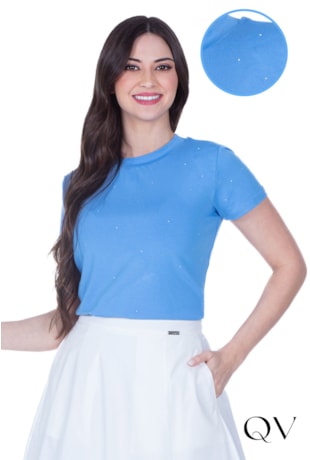 BLUSA EM MALHA COM TERMOCOLANTE AZUL - HAPUK