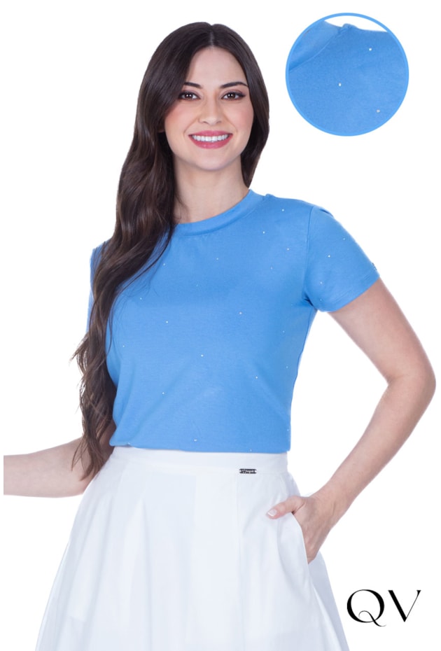 BLUSA EM MALHA COM TERMOCOLANTE AZUL - HAPUK