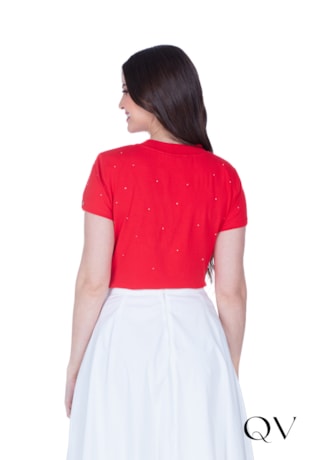 BLUSA EM MALHA COM TERMOCOLANTE VERMELHO - HAPUK