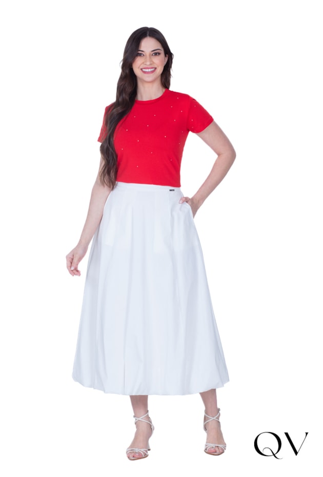 BLUSA EM MALHA COM TERMOCOLANTE VERMELHO - HAPUK