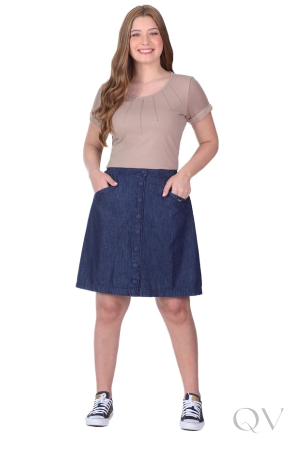 BLUSA EM MALHA COTTON E TEXTURIZADA COM ASPECTO DE TRICÔ BEGE - HAPUK