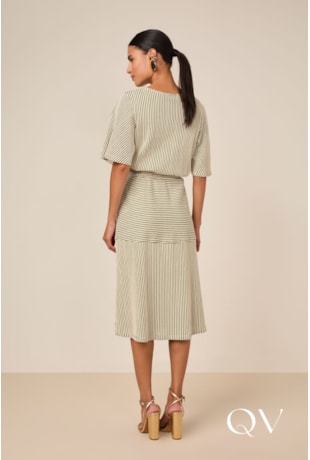 BLUSA EM MALHA LISTRADA NUDE - TITANIUM JEANS BLUSA EM MALHA LISTRADA NUDE - TITANIUM JEANS