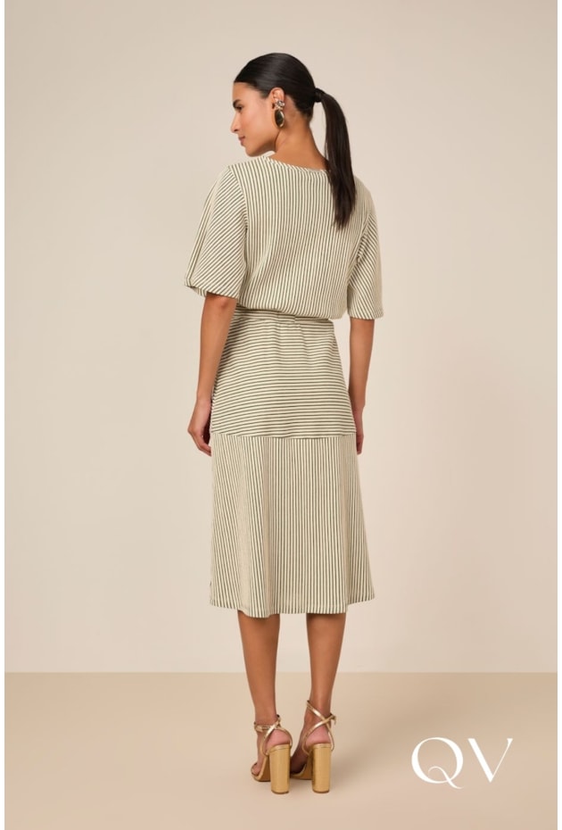 BLUSA EM MALHA LISTRADA NUDE - TITANIUM JEANS BLUSA EM MALHA LISTRADA NUDE - TITANIUM JEANS