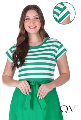 BLUSA EM MALHA LISTRADA RIBANA VERDE - HAPUK