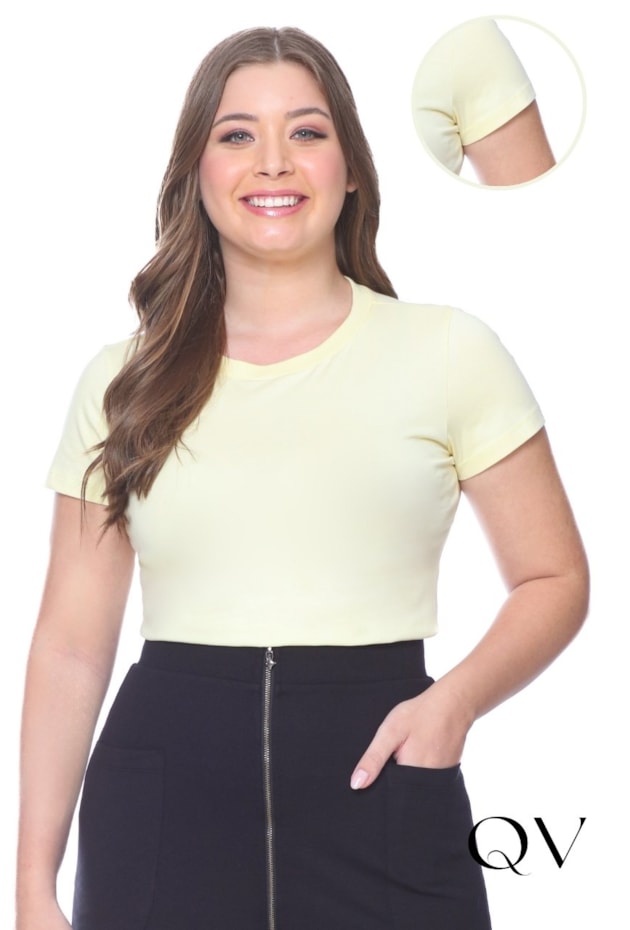 BLUSA EM MALHA PIMA ESTAMPA FRONTAL AMARELO - HAPUK