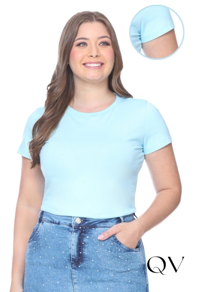 BLUSA EM MALHA PIMA ESTAMPA FRONTAL AZUL - HAPUK