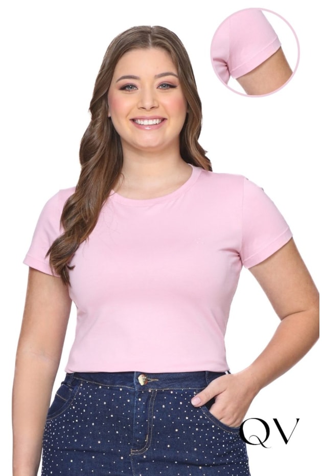 BLUSA EM MALHA PIMA ESTAMPA FRONTAL ROSA - HAPUK