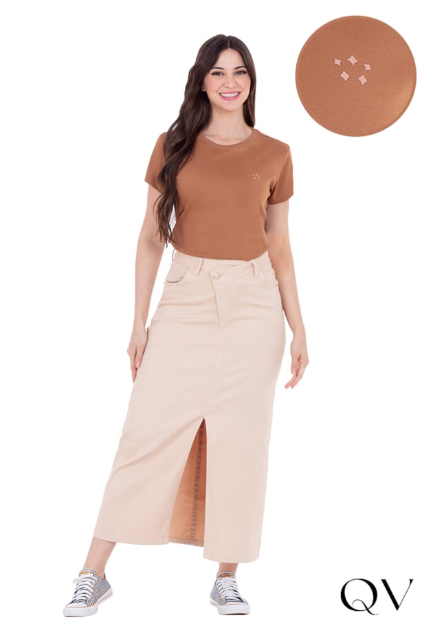 BLUSA EM MALHA PIMA MARROM - HAPUK