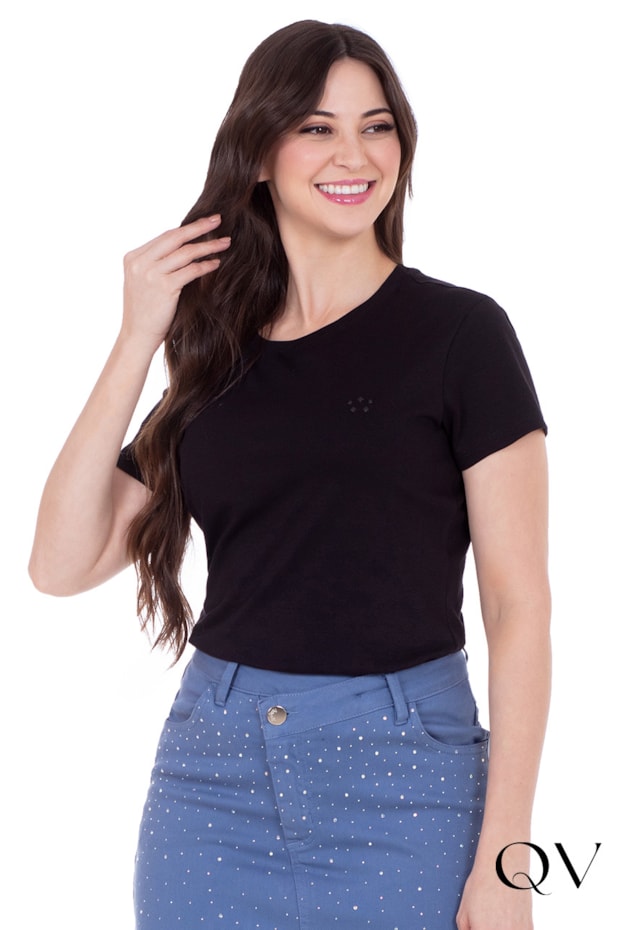 BLUSA EM MALHA PIMA PRETO - HAPUK