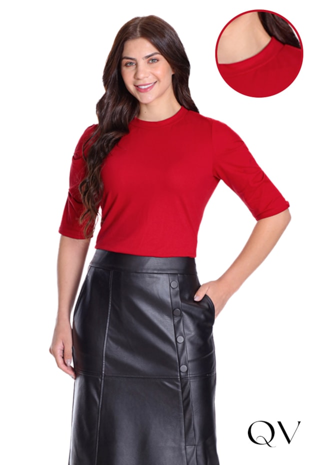 BLUSA EM MALHA PIQUET VERMELHO - HAPUK