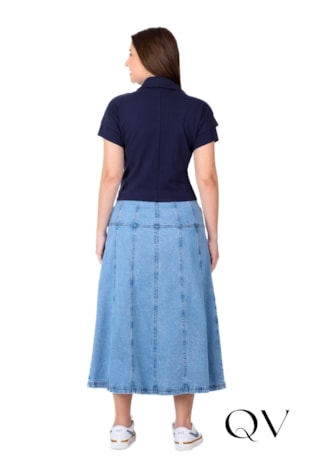 BLUSA EM MALHA SUEDINE E RIBANA AZUL MARINHO - HAPUK