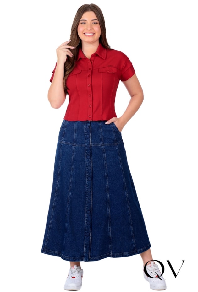 BLUSA EM MALHA SUEDINE E RIBANA VERMELHO - HAPUK