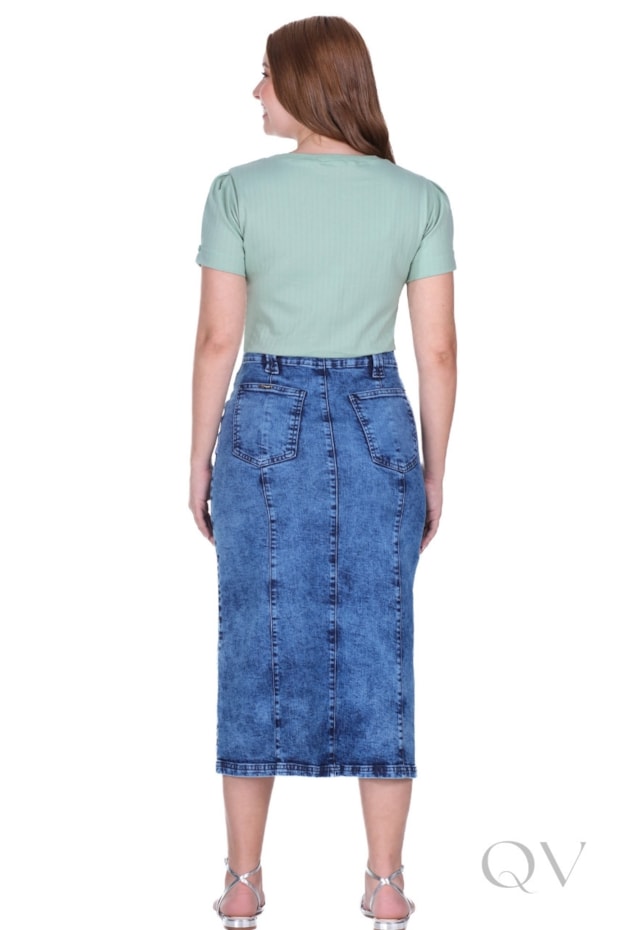 BLUSA EM MALHA SUEDINE TEXTURIZADA EM LISTRAS E RIBANA VERDE - HAPUK