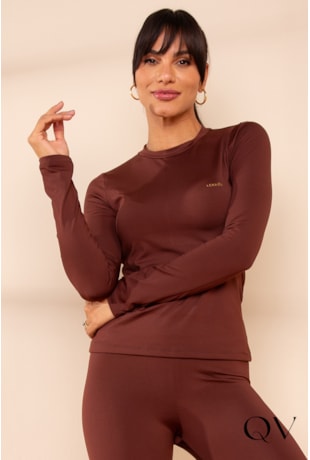 BLUSA EM MALHA TÉRMICA MARROM - LEKAZIS BLUSA EM MALHA TÉRMICA MARROM - LEKAZIS