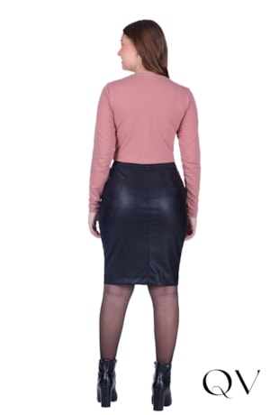 BLUSA EM MALHA TEXTURIZADA COM BOLSO FRONTAL ROSÊ - HAPUK