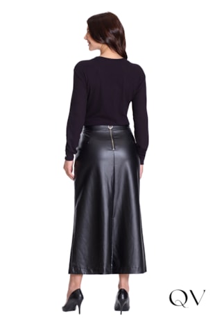 BLUSA EM MALHA TEXTURIZADA E RIBANA PRETO - HAPUK