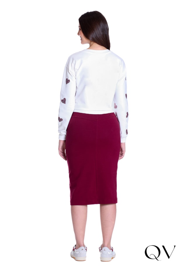 BLUSA EM MOLECOTTON E RIBANA ESTAMPA DE CORAÇÃO OFF - HAPUK