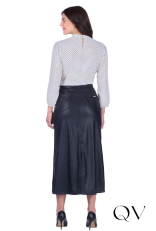 BLUSA EM TECIDO PLANO COM ESTAMPA EM POÁ OFF - HAPUK