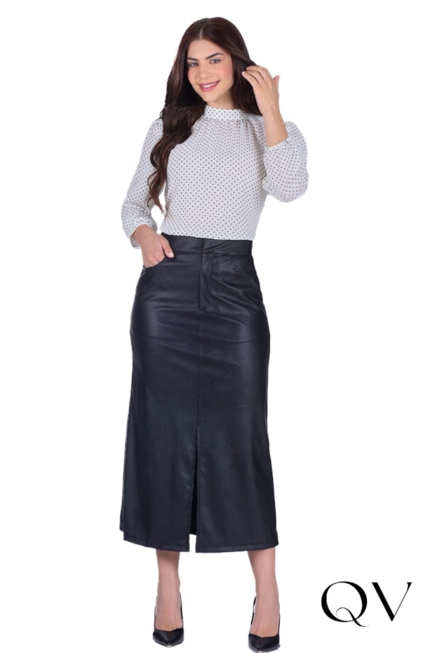 BLUSA EM TECIDO PLANO COM ESTAMPA EM POÁ OFF - HAPUK