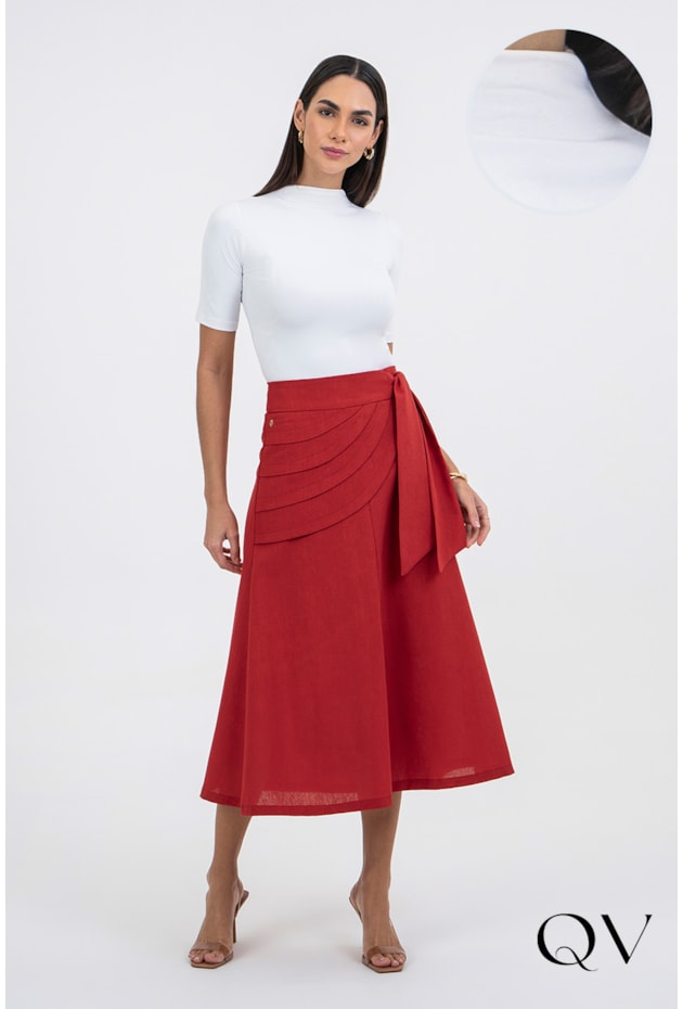 BLUSA EM TECIDO PLANO GOLA ALTA OFF - VIA TOLENTINO BLUSA EM TECIDO PLANO GOLA ALTA OFF - VIA TOLENTINO