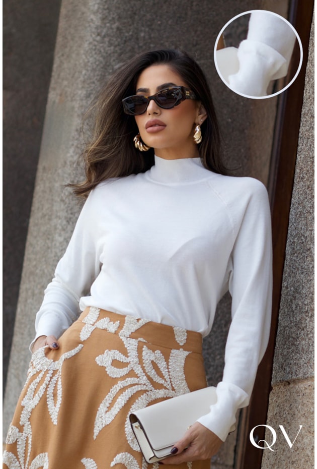 BLUSA EM TRICOT MANGA RAGLAN MARFIN - LUZIA FAZZOLLI